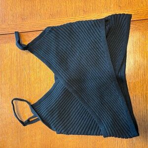 Aerie Black Ribbed Top